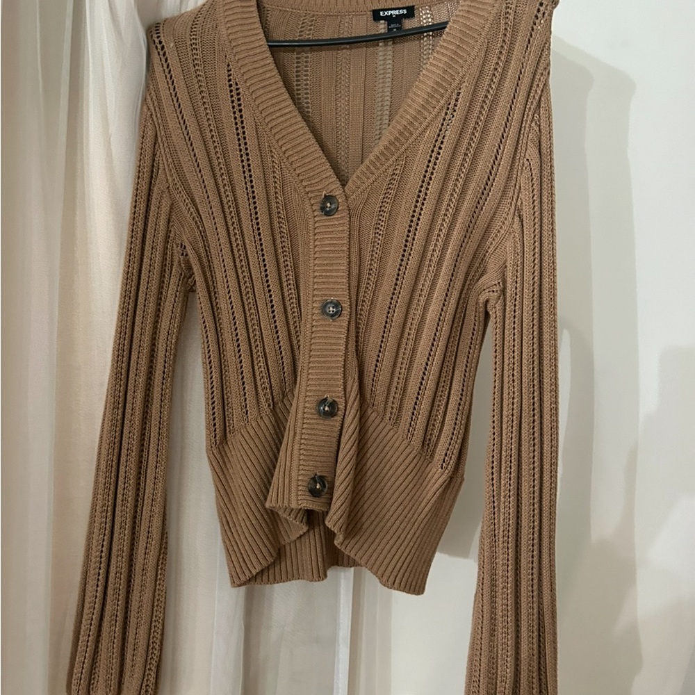 Express Women's Brown Cardigan Sweater
